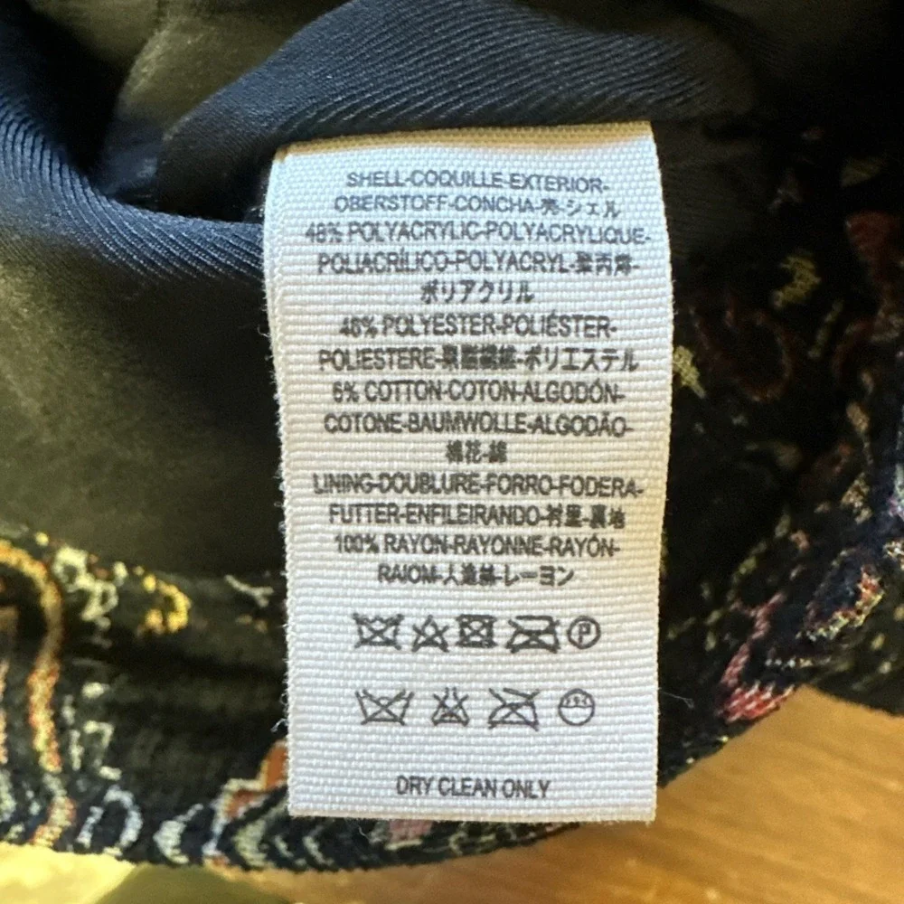 Free People Women's Small Tapestry Labyrinth Moto Jacket Bohemian‎ Hipster Chic